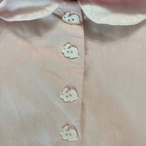 SAVANNAH Girls Spring Dress Pink Size 6 Easter Bunny Embroidered + Bunny Bag - Picture 5 of 14